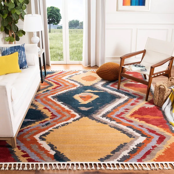 Safavieh Farmhouse 803 Area Rug, Yellow, Red, 5&0x22 x 7&3x22 Rectangle