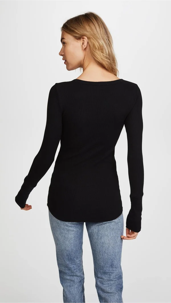 Splendid Women's Forever Henley Black
