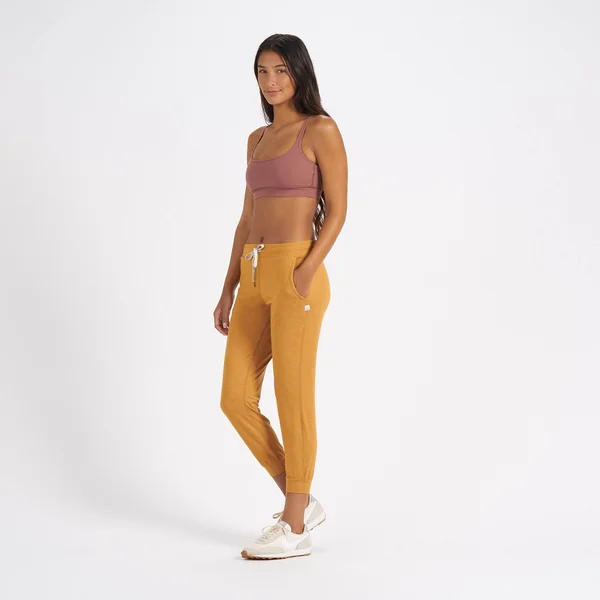 Women's Performance Jogger by Vuori - Xxs, Yellow/Gold, Flax Heather, Cozy, Relaxed Fit, Softest Premium Stretch Fabric, V