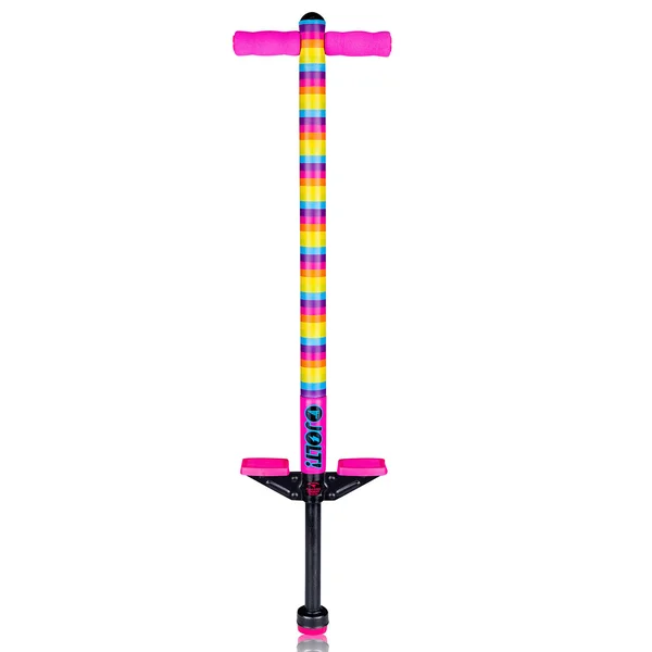 Flybar Foam Jolt Pogo Stick for Kids Age 5 and Up - Between 40 to 80 Pounds, Beginners Kids Pogo Stick for Boys and Girls (Rainbo