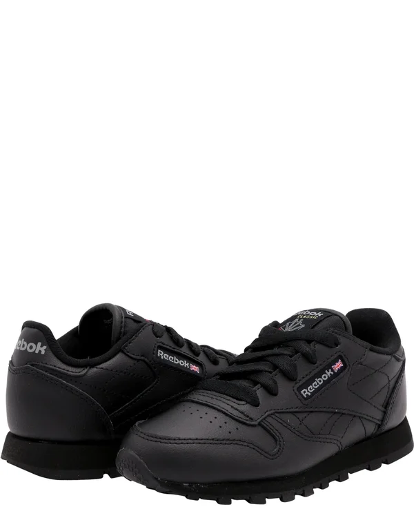 Reebok Classic Leather Black/Gum Preschool Kids& Shoes - Size: 1.5