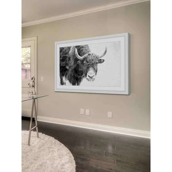 Marmont Hill Buffalo Forward Framed Painting Print - White