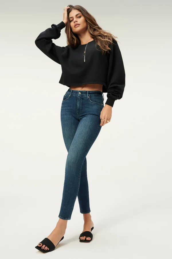 Women's Good American Good Legs Ripped Ankle Skinny Jeans - Size 00 - Blue