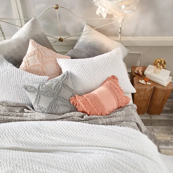 Peri Home Dot Fringe Duvet COVER - Full/Queen - White