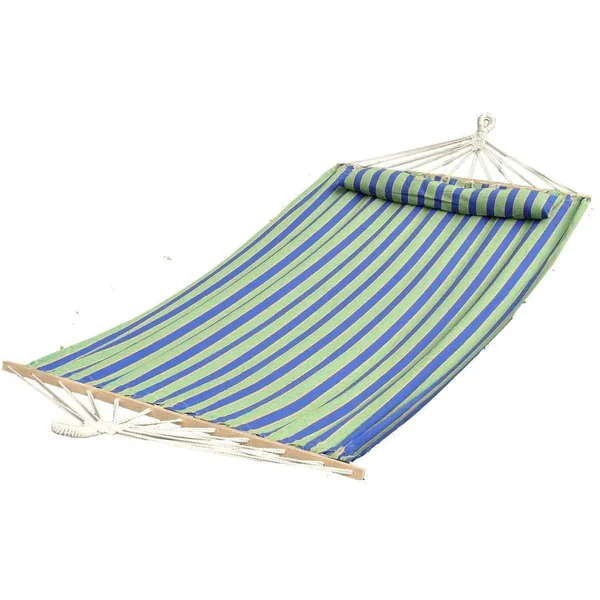 Bliss Hammocks Oversized Hammock with Spreader Bars and Pillow, Nautical Stripe