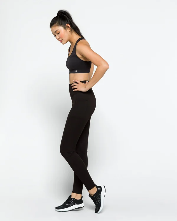 Gaiam Womens Om Solid High Rise Leggings - Black - Large