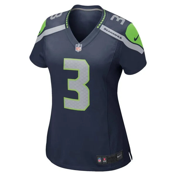 Women's Seattle Seahawks Russell Wilson Nike College Navy Game Jersey