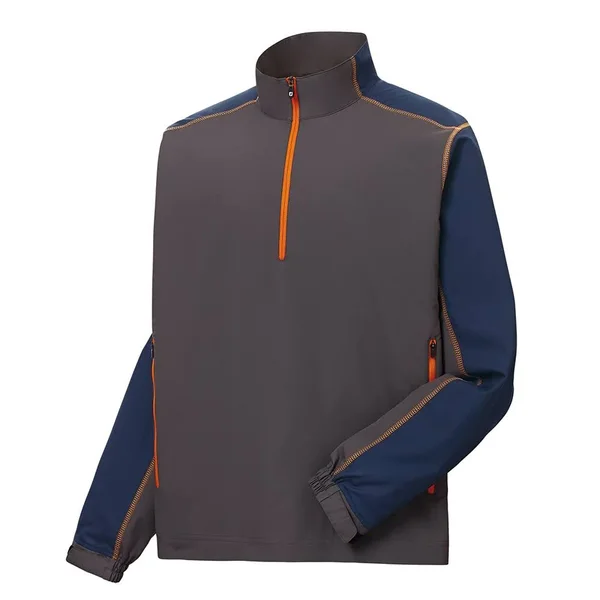 FootJoy Men's Sport 1/2-Zip Windshirt Size 3XL, Charcoal/Navy/Orange