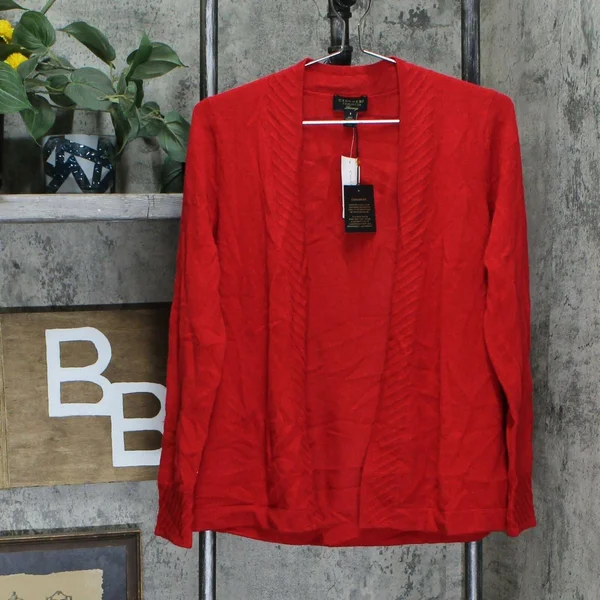 Charter Club Women's Cashmere Open Front Cardigan Sweater, Red