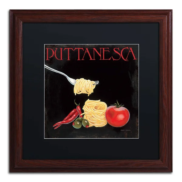 Trademark Fine Art Italian Cuisine I by Marco Fabiano Framed Graphic Art Size: 16x22 H x 16x22 W x 0.5x22 D, Matte Colour: Black