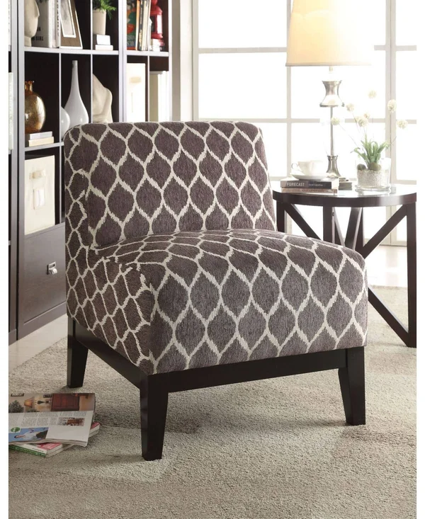 Acme Hinte Accent Chair Dark Blue Chenille