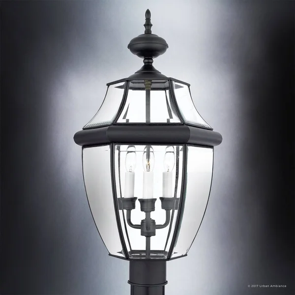 Urban Ambiance Luxury Colonial Outdoor Post Light, Large Size: 23 inchh x 12.5 inchw, with Tudor Style Elements, Versatile Desig