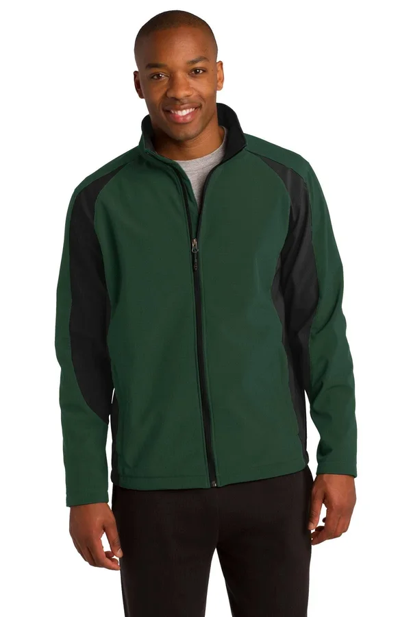 Sport-Tek ST970 Colorblock Soft Shell Jacket - Forest Green/Black 2XL