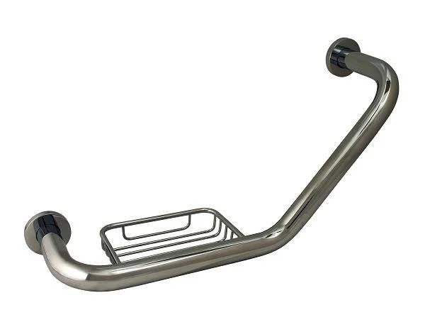 Keeney GB34211BN Reversible Traditional 18x22 Angled Grab Bar - Brushed Nickel, 18x22