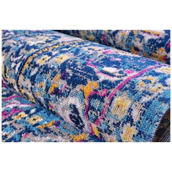 Ladole Rugs Timeless Collection Rowen Beautiful Blue Traditional Indoor Outdoor Area Rug Carpet - 7x10 (6'5 inch x 9'5 inch, 200