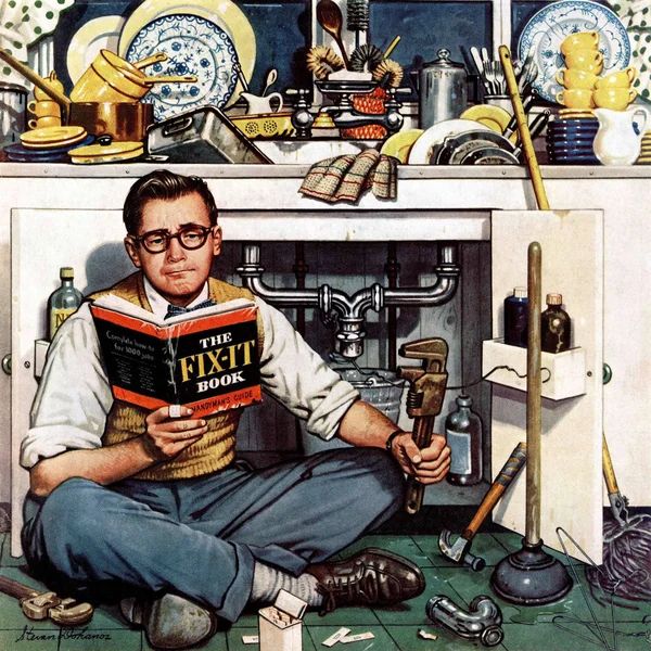 Marmont Hill Mr. Fix-It Stevan Dohanos Painting Print on Canvas 24 x 24