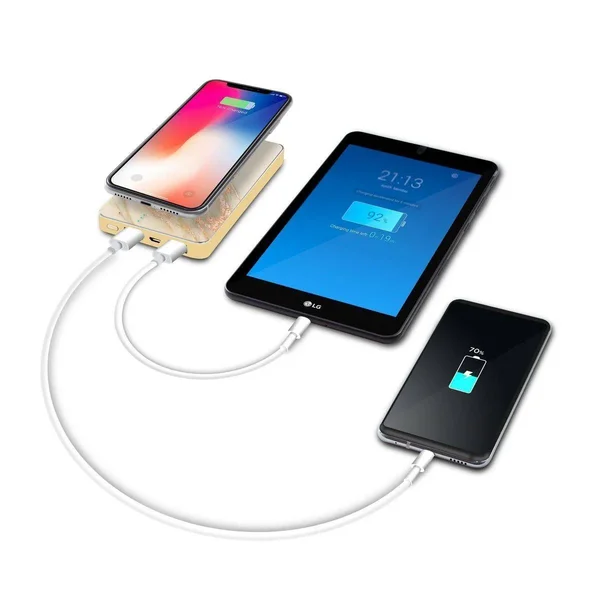 8000mAh Marble Wireless Charging Power Bank - Gold by Caseco
