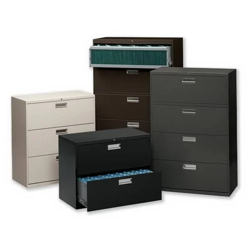 Alera Five-Drawer Lateral File Cabinet - 36W x 19.25d x 67h, Charcoal