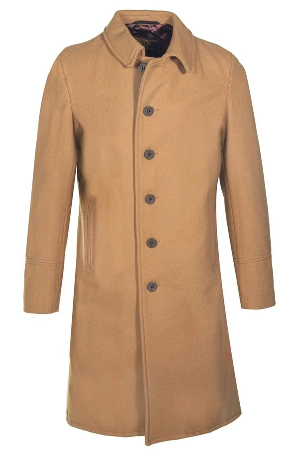 Schott NYC C729NE Single Breasted Officer&s Coat Men's - Camel Size L
