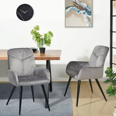 Whitt Tufted Velvet Arm Chair Corrigan Studio Upholstery Color: Gray