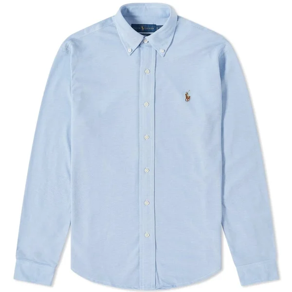 Polo Ralph Lauren Button Down Oxford Pique Shirt Harbour Island Blue