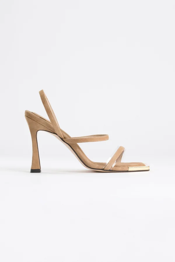 Women's Good American The Standout Square Toe Sandal, Size 8.5 M - Beige (Nordstrom Exclusive)