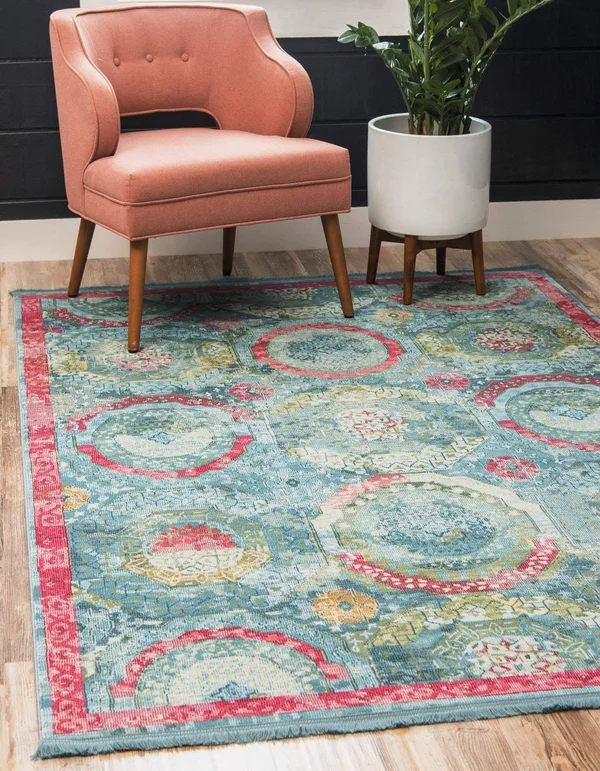Unique Loom Coppelia Baracoa Area Rug - 5& 5 x 8& (Turquoise)
