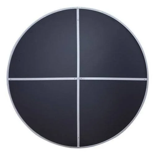 Strick & Bolton Prine 48-Inch Metal Frame Round Mirror - Silver - Silver - 48 inches x 48 inches