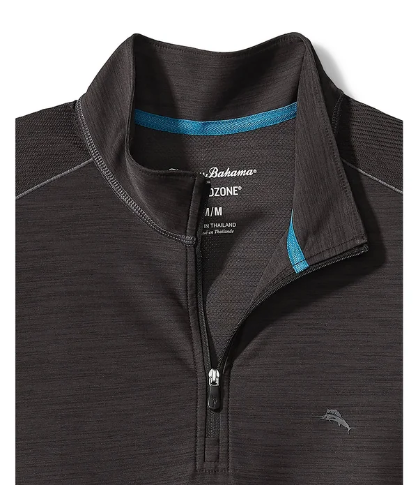 Tommy Bahama Big Tall IslandZone Palm Coast Half-Zip Recycled Materials Pullover, Mens, 2XLT, Beet Red