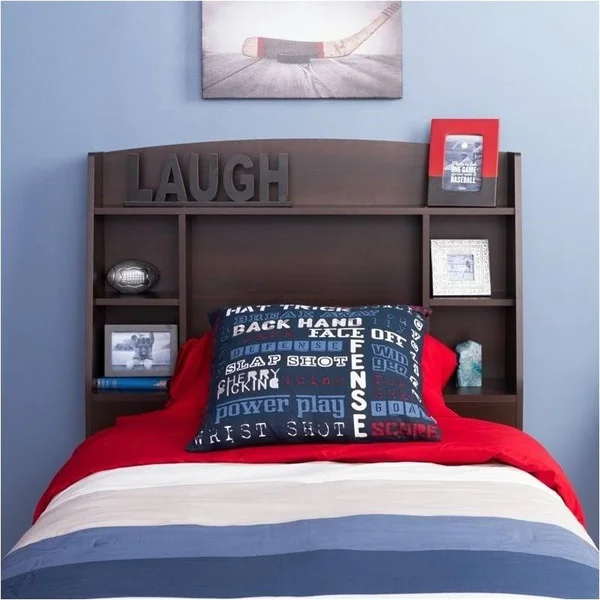 Hawthorne Collections Twin Bookcase Headboard in Espresso - HC-654911