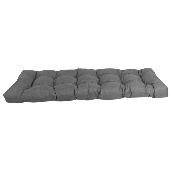 Blazing Needles 60-Inch by 19-inch Tufted Solid Outdoor Spun Polyester Loveseat Cushion Grey-Color