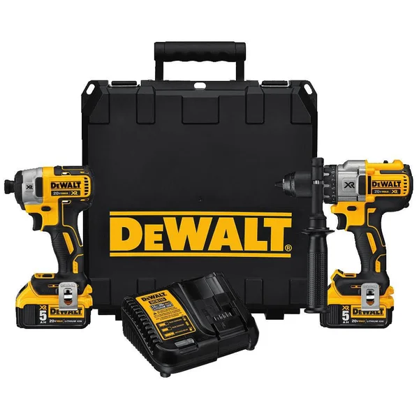 DeWalt DCK299P2 20V Max XR Lithium Ion Brushless Premium Hammerdrill & Impact Driver Combo Kit 2 - 5.0 Ah Batteries