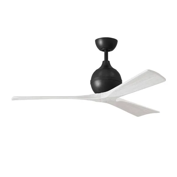 Matthews Fan Company IR3-BK-BW-42 Irene 42 inch 3 Blade Paddle Ceiling Fan in Black