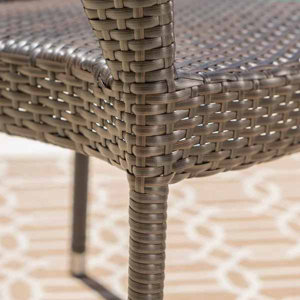 Miranda Outdoor Wicker Stacking Dining Chairs, Set of 4, Multibrown
