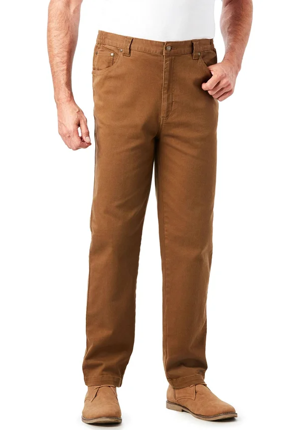 Men's Big & Tall Liberty Blues Relaxed Fit 5-Pocket Stretch Jeans by Liberty Blues in Varsity Brown (Size 66 38)