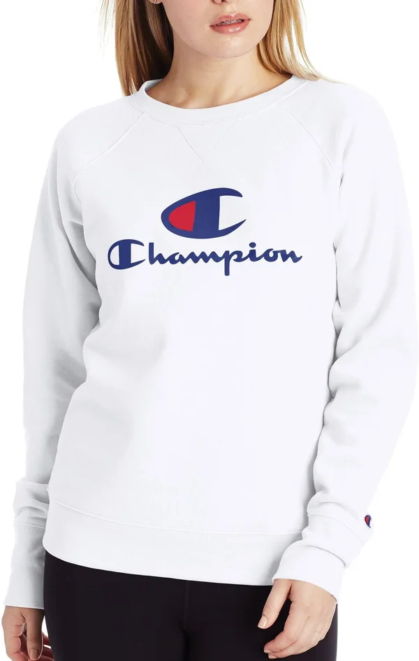Champion Powerblend Graphic Crew White - XL