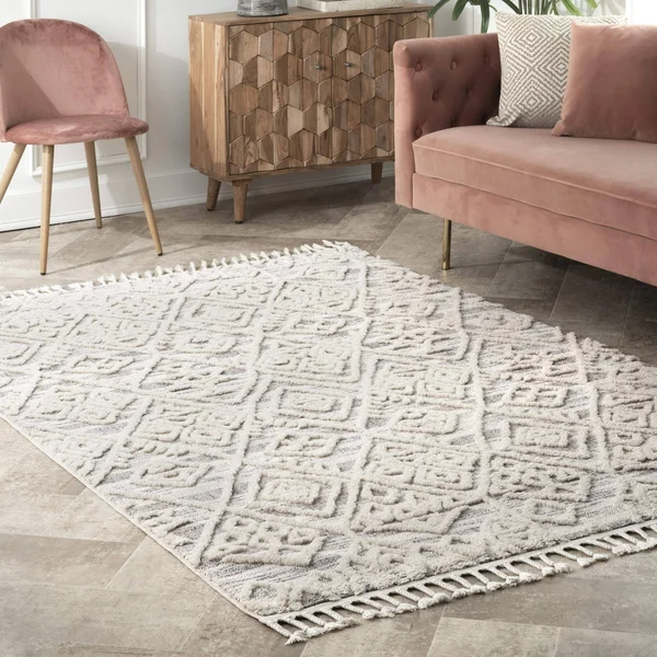 nuLOOM Deja Diamond Shag Area Rug, 7& 10x22 x 10& 10