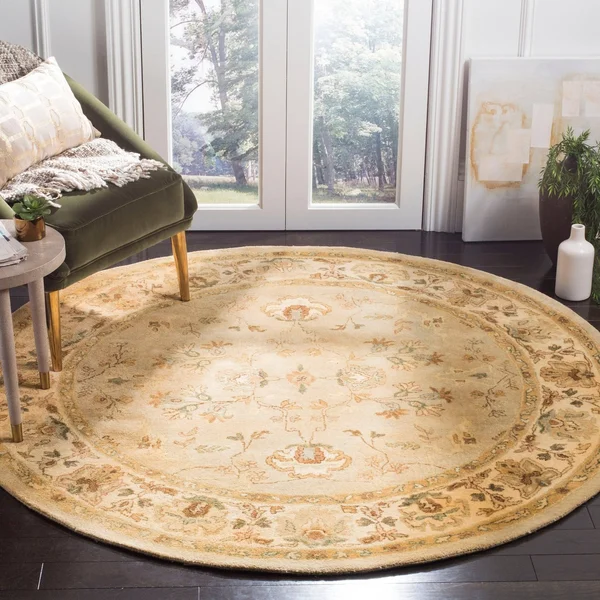 Safavieh Bergama Brg135 Area Rug Khaki - Ivory 6' x 6' Round