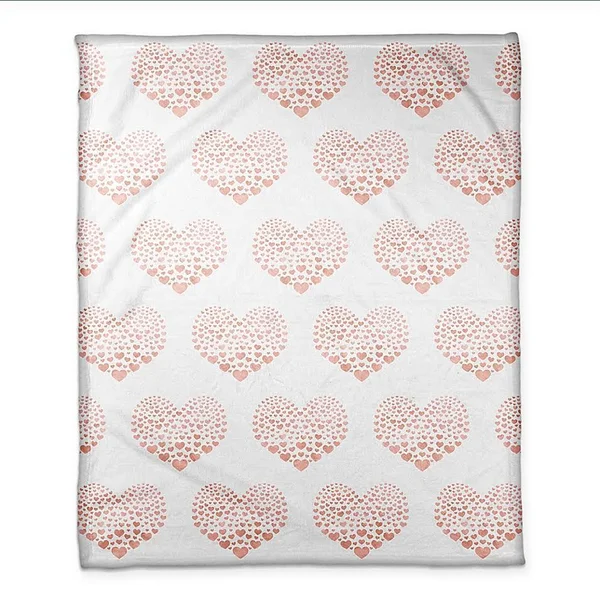 Designs Direct Tiny Hearts Throw Blanket in Pink