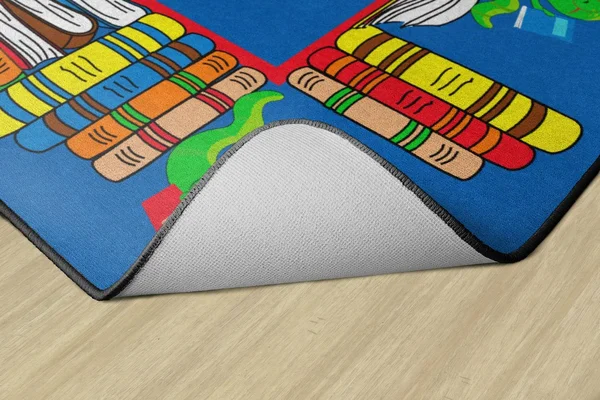 Flagship Carpets Bookworm Border Rectangle 6ft. x 8ft. 4in. Multicolor