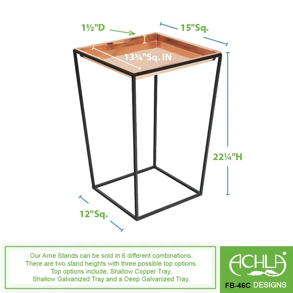 Achla FB-46C Arne Stand with Copper Tray Tall