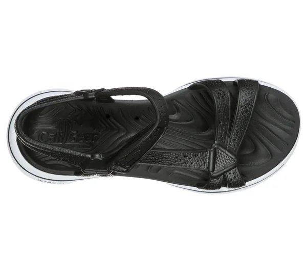 Skechers Women's Cali Gear GOwalk 5 Tahiti Walking Sandal, Black/White