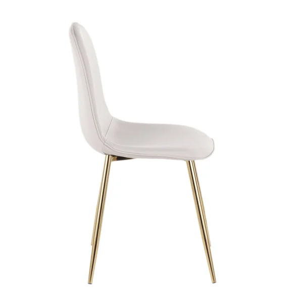 Pebble Chair - Set of 2 - Gold Steel, Cream Velvet