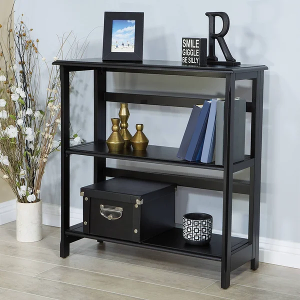 Osp Home Furnishings Brookings 3 Shelf Bookcase - Black (BKS27-BK)