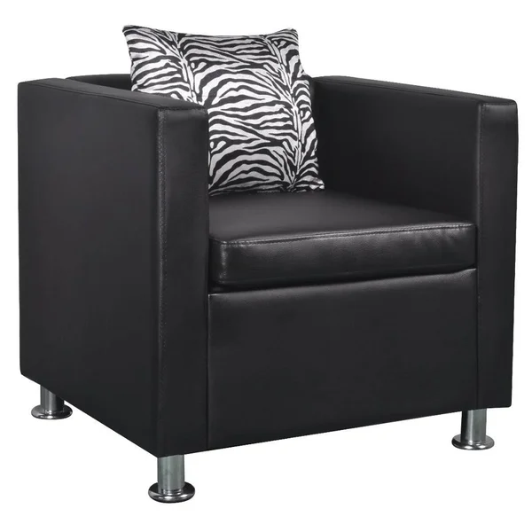 vidaXL Cube Armchair Artificial Leather Black