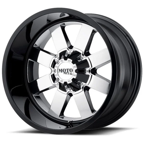 Moto Metal MO962 PVD Center w/ Gloss Black Lip - Silver