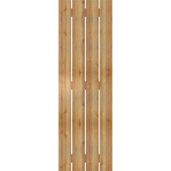 Ekena Millwork RBS06S23X073RWR 23x22W x 73x22H TimberCraft Four 5 3/8x22 Boards Spaced Board-n-Batten Shutters - Rough Sawn Weste