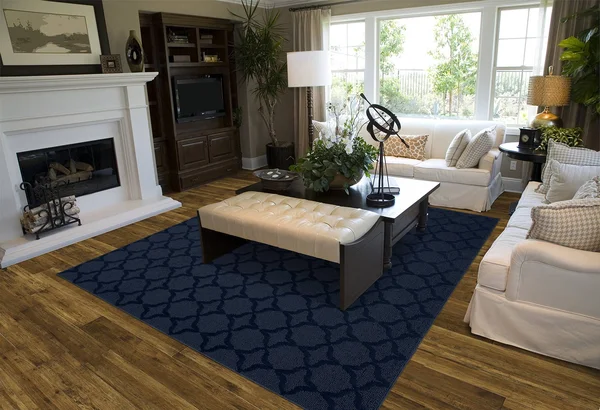 Garland Rug Sparta 12 ft. x 12 ft. Area Rug Navy - Blue