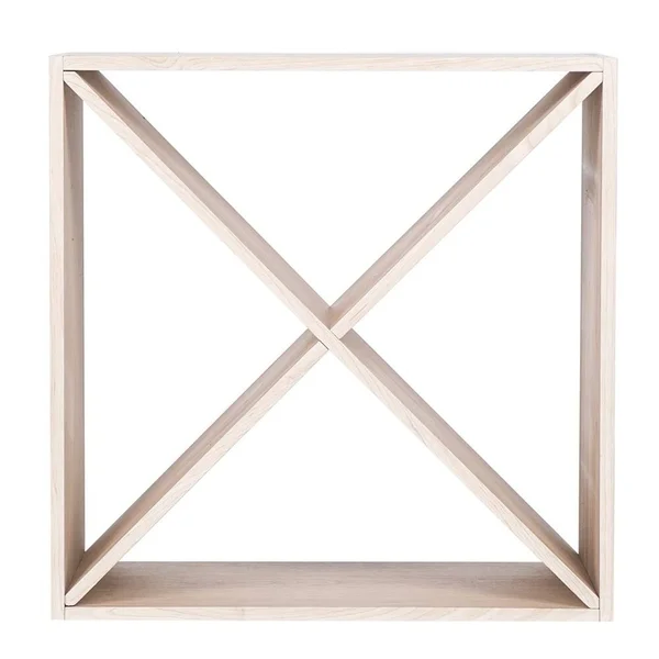 4 Cube Wine Rack Holds 12-16 Bottles - Classic Style Wine Racks - Wood Color