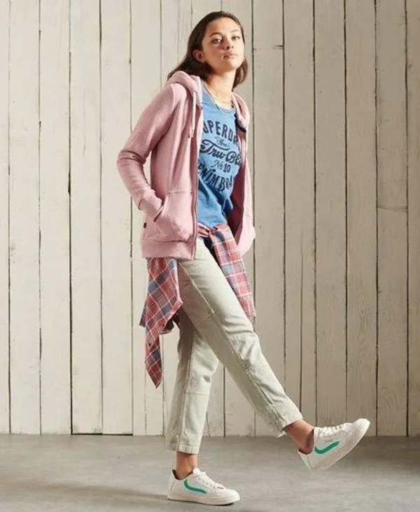 Superdry Orange Label Zip Hoodie - Pink - Hoodies